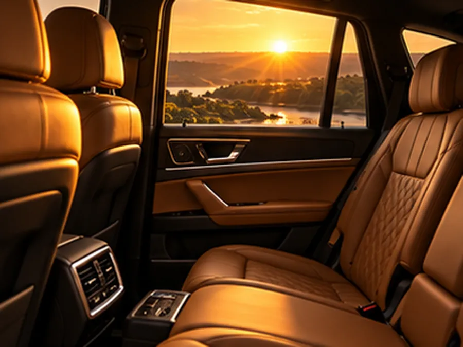 Interior de SUV executiva com bancos de couro